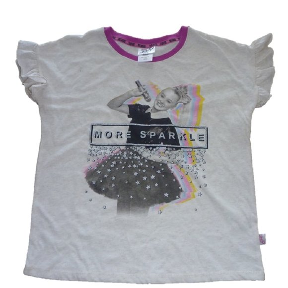 Girls JoJo Siwa "More Sparkle" Ruffle Sleeved T-Shirt Size L 10/12 XL 14/16 NWT - Picture 1 of 1